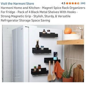 Black Magnet Spice Rack Organizers for Fridge